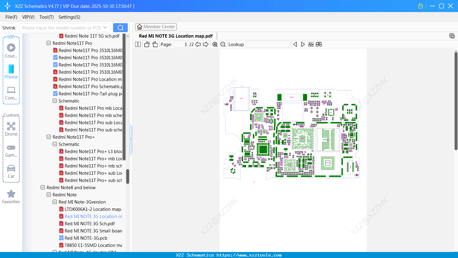 Xiaomi Redmi NOTE 3G Location Map
